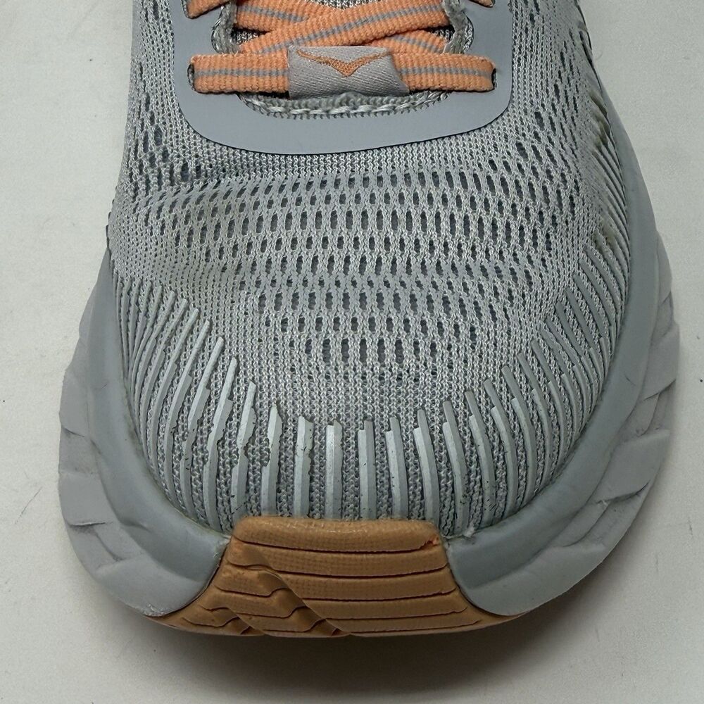 Hoka One One Bondi 7 Womens 7.5 Gray Orange Lightweight Running Shoes Sneakers - Picture 7 of 16